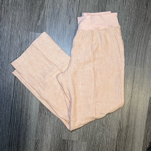 Orange Linen Wide-Leg Pants - Picture 4 of 13